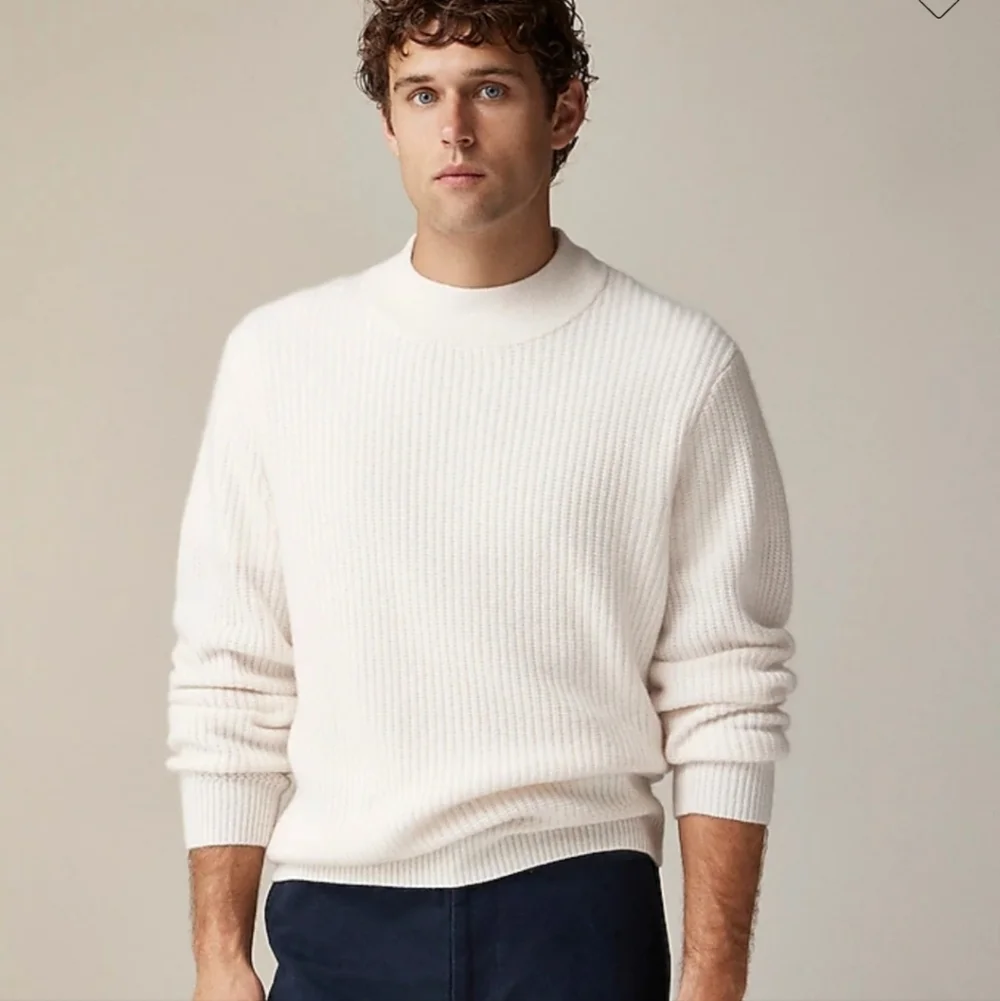 J Crew Men's Cashmere ribbed mockneck sweater CB606 $268 Retail Size S NWT